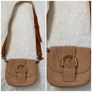 J.Crew Crossbody Buckle Tan Suede Bag